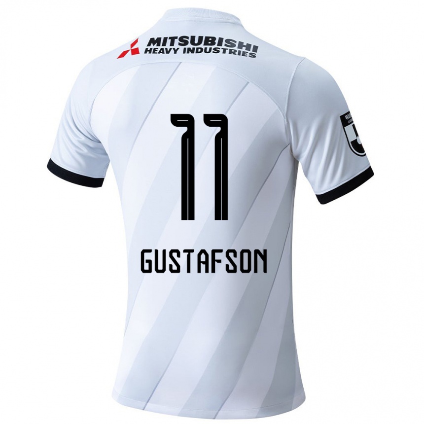 Kids Football Samuel Gustafson #11 White Grey Away Jersey 2024/25 T-Shirt