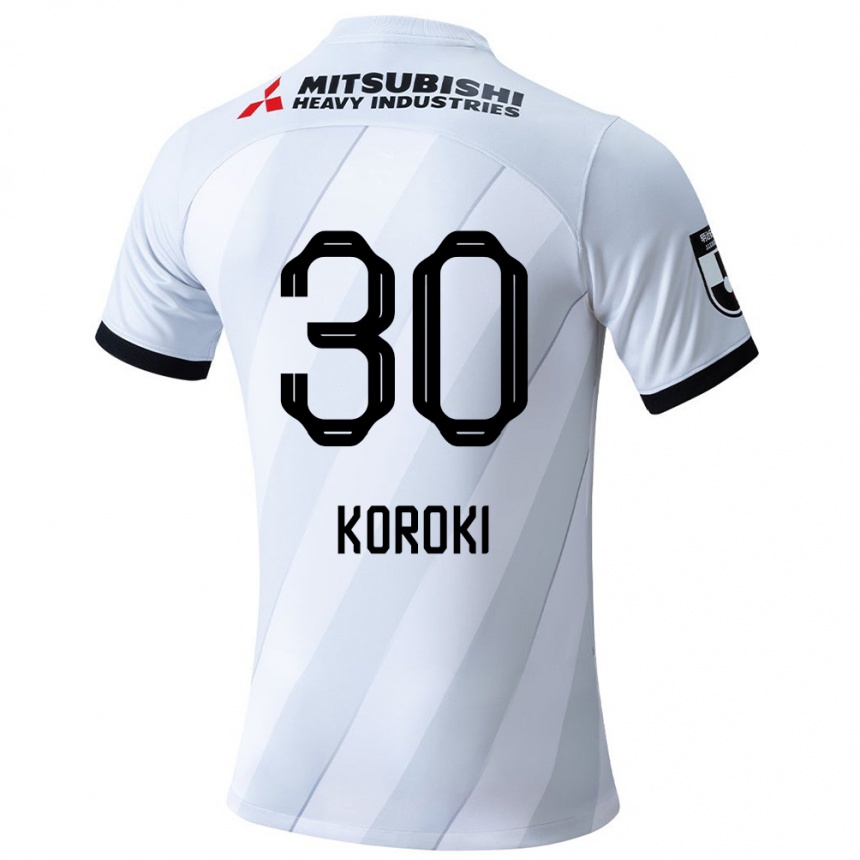 Kids Football Shinzo Koroki #30 White Grey Away Jersey 2024/25 T-Shirt