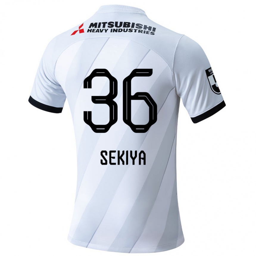 Kids Football Hikaru Sekiya #36 White Grey Away Jersey 2024/25 T-Shirt