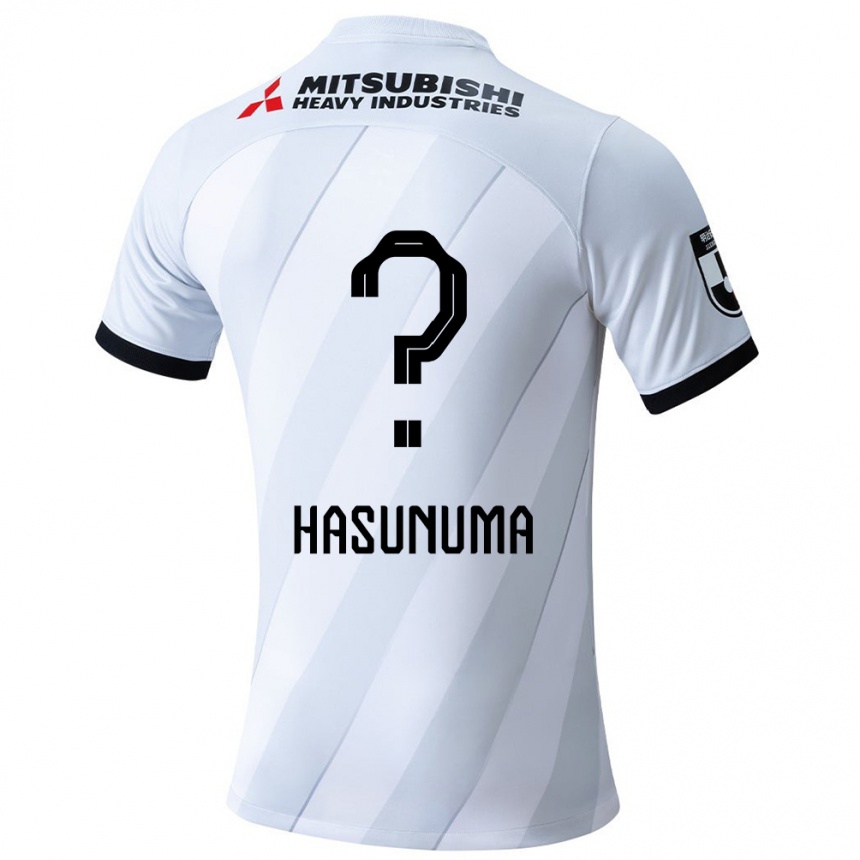 Kids Football Shunsuke Hasunuma #0 White Grey Away Jersey 2024/25 T-Shirt