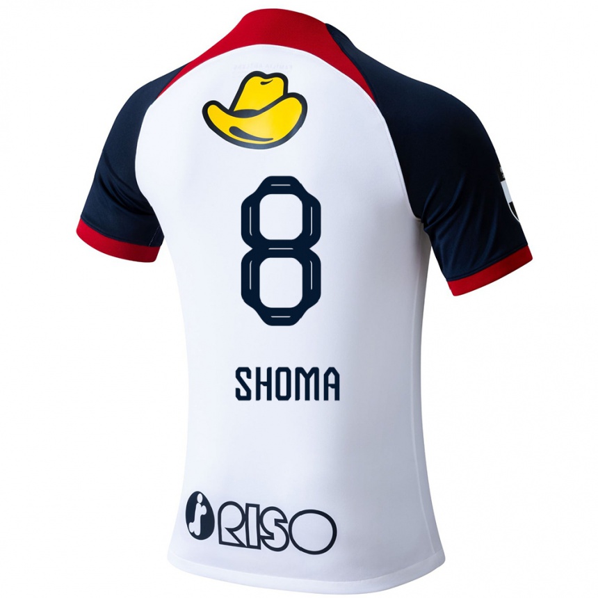 Kids Football Shoma Doi #8 White Blue Red Away Jersey 2024/25 T-Shirt