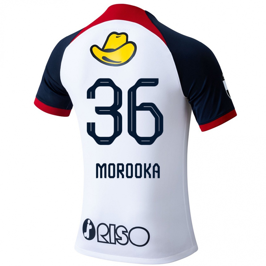 Kids Football Shu Morooka #36 White Blue Red Away Jersey 2024/25 T-Shirt