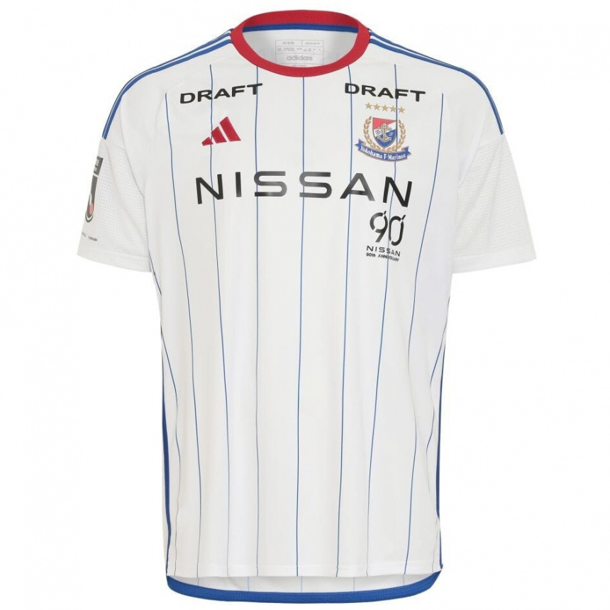 Kids Football Kento Shirasu #7 White Blue Red Away Jersey 2024/25 T-Shirt