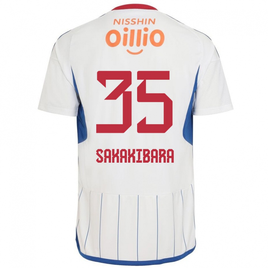 Kids Football Keigo Sakakibara #35 White Blue Red Away Jersey 2024/25 T-Shirt