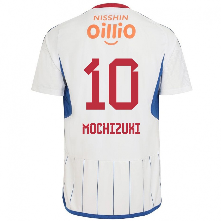 Kids Football Kohei Mochizuki #10 White Blue Red Away Jersey 2024/25 T-Shirt