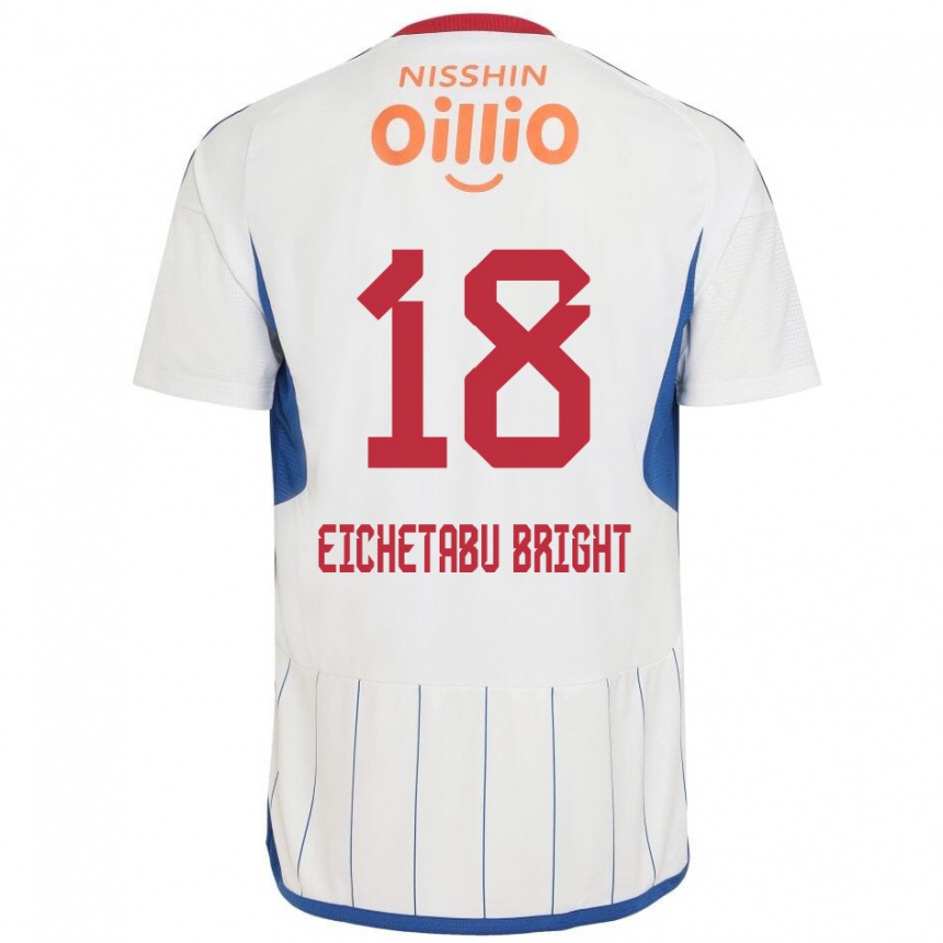 Kids Football Kai Eichetabu Bright #18 White Blue Red Away Jersey 2024/25 T-Shirt