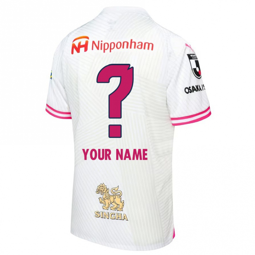 Kids Football Your Name #0 White Pink Away Jersey 2024/25 T-Shirt