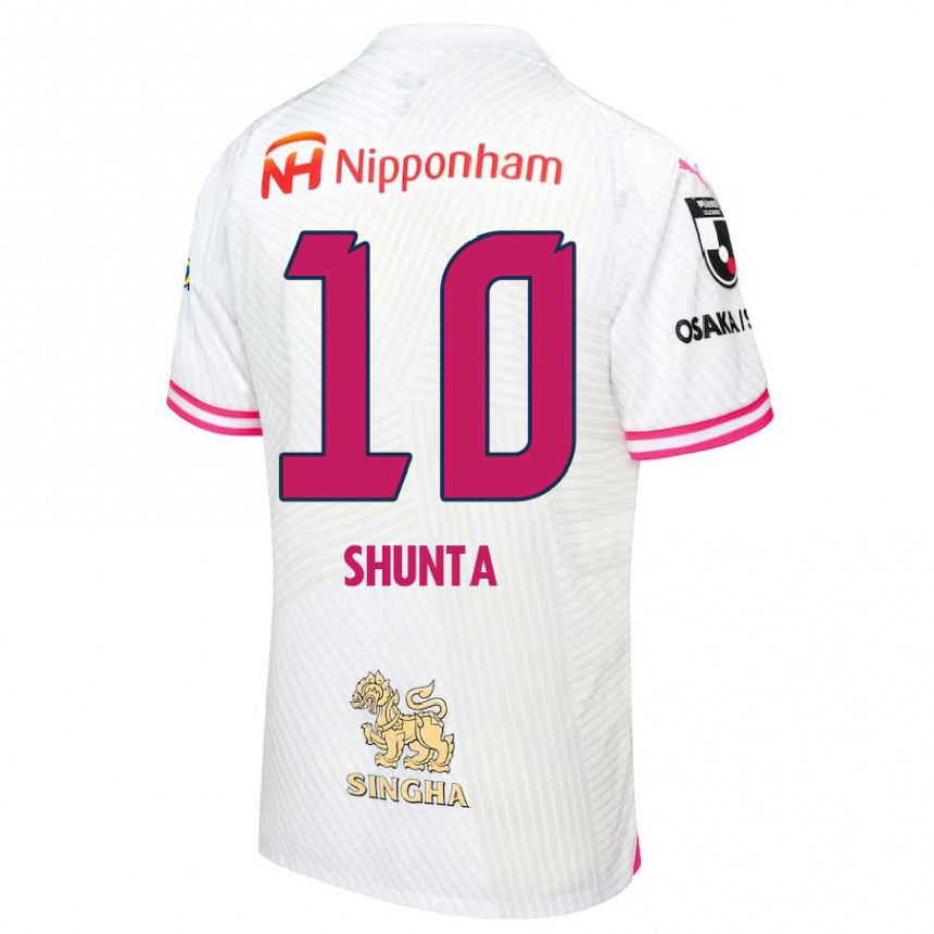 Kids Football Shunta Tanaka #10 White Pink Away Jersey 2024/25 T-Shirt