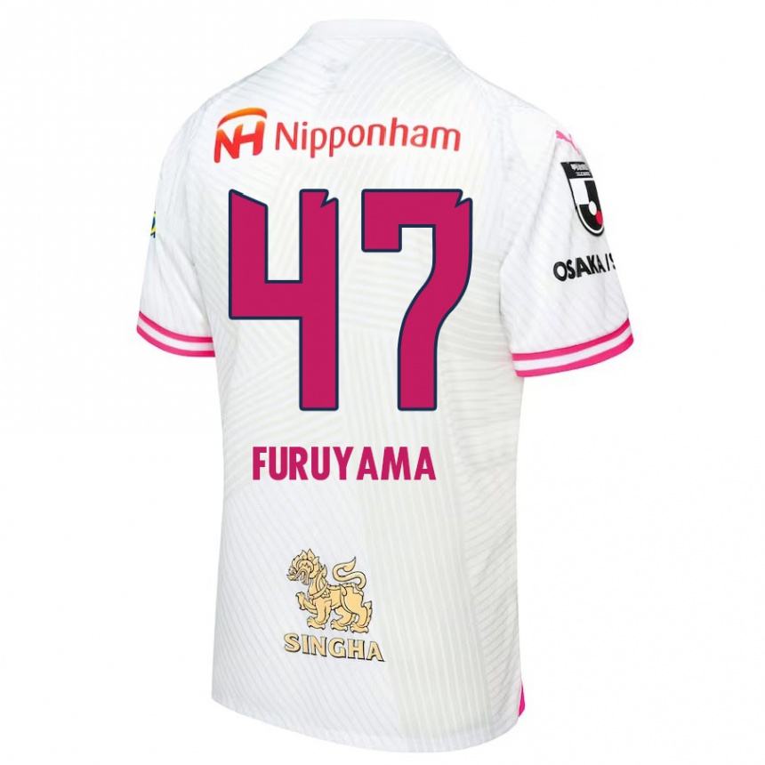 Kids Football Kengo Furuyama #47 White Pink Away Jersey 2024/25 T-Shirt