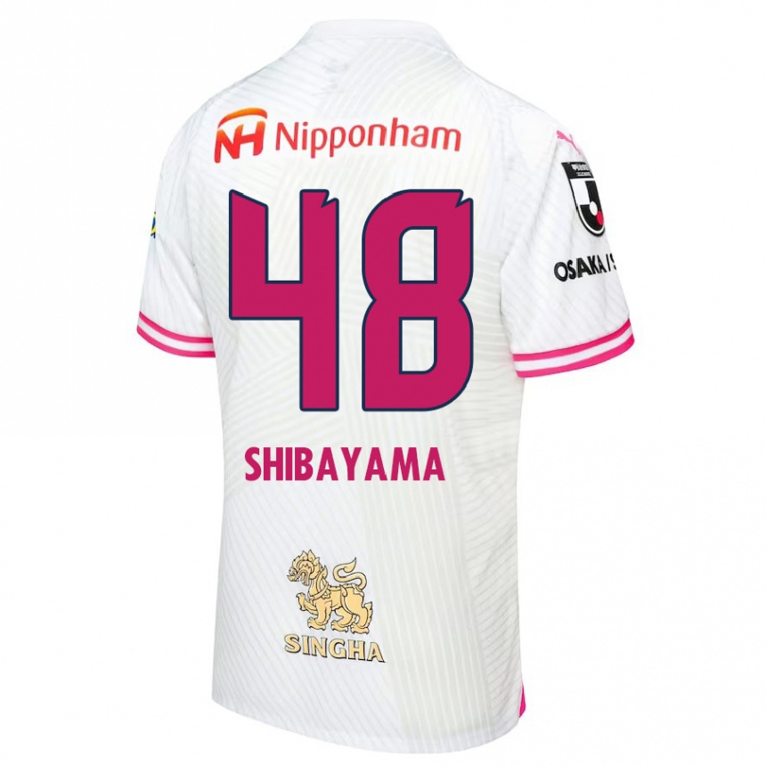 Kids Football Masaya Shibayama #48 White Pink Away Jersey 2024/25 T-Shirt