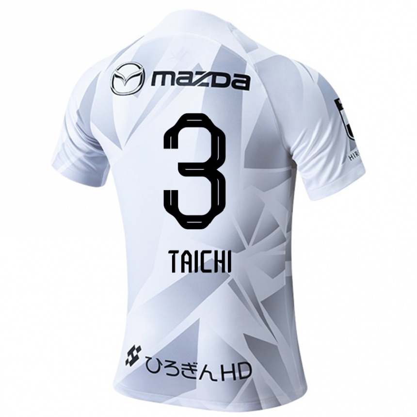 Kids Football Taichi Yamasaki #3 White Grey Black Away Jersey 2024/25 T-Shirt