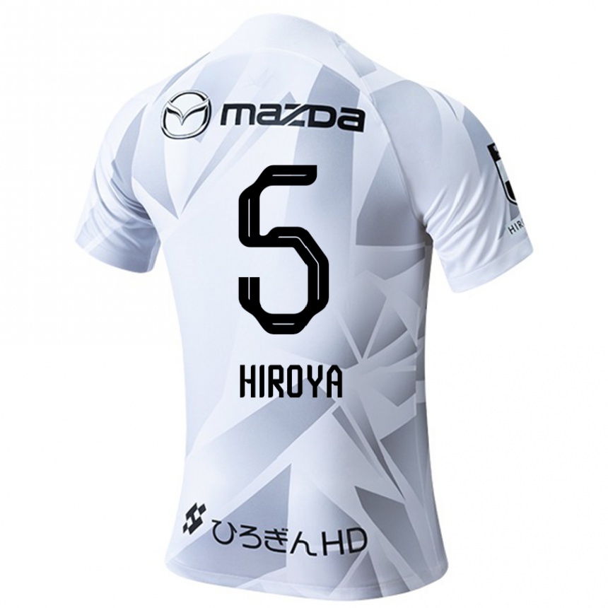 Kids Football Hiroya Matsumoto #5 White Grey Black Away Jersey 2024/25 T-Shirt