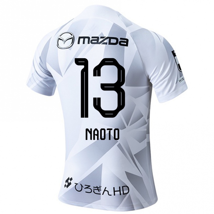 Kids Football Naoto Arai #13 White Grey Black Away Jersey 2024/25 T-Shirt