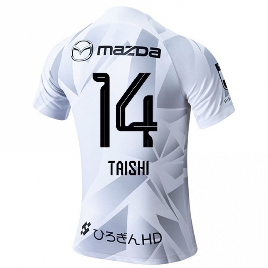 Kids Football Taishi Matsumoto #14 White Grey Black Away Jersey 2024/25 T-Shirt