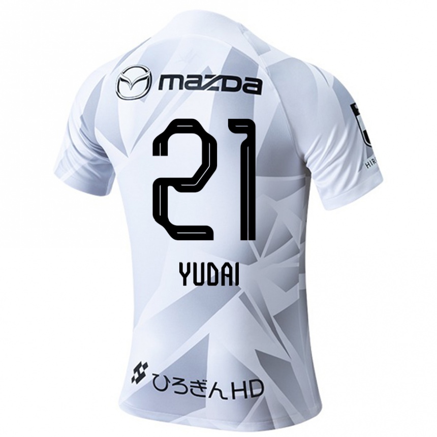 Kids Football Yudai Tanaka #21 White Grey Black Away Jersey 2024/25 T-Shirt