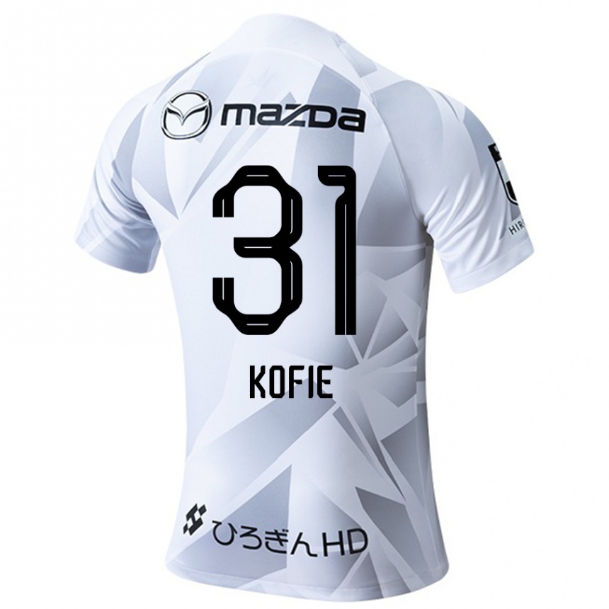 Kids Football Shota Kofie #31 White Grey Black Away Jersey 2024/25 T-Shirt