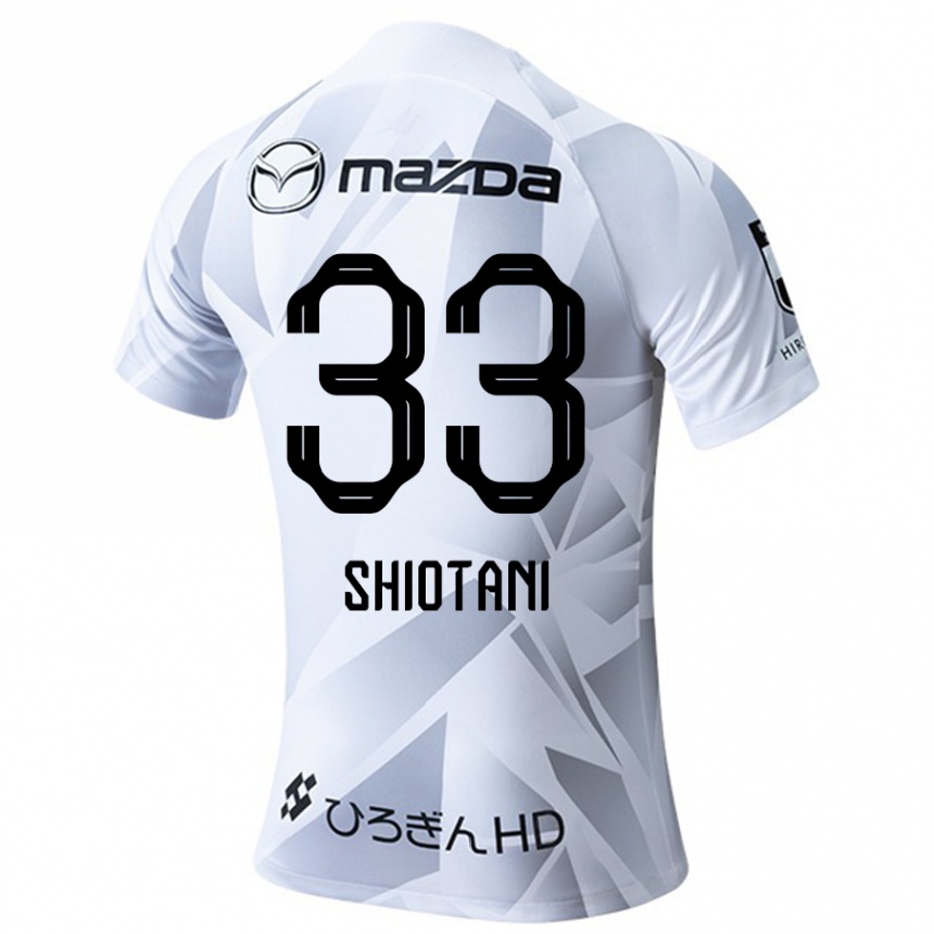 Kids Football Tsukasa Shiotani #33 White Grey Black Away Jersey 2024/25 T-Shirt