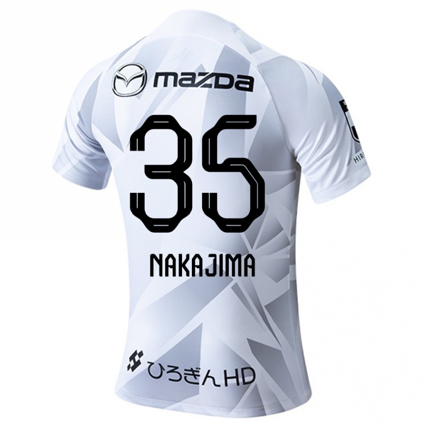 Kids Football Yotaro Nakajima #35 White Grey Black Away Jersey 2024/25 T-Shirt