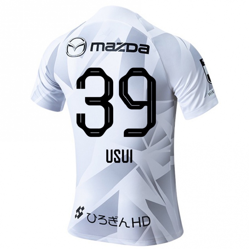 Kids Football Haruto Usui #39 White Grey Black Away Jersey 2024/25 T-Shirt