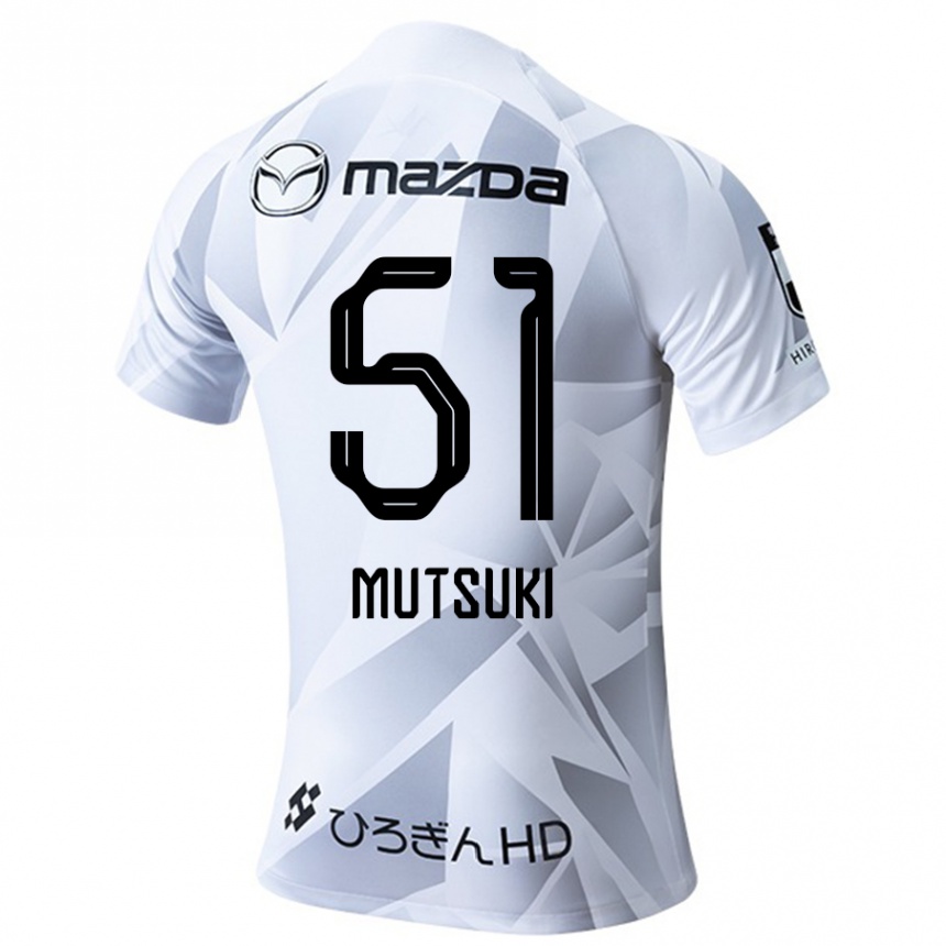 Kids Football Mutsuki Kato #51 White Grey Black Away Jersey 2024/25 T-Shirt