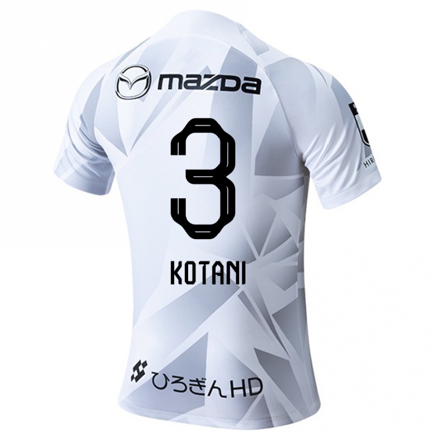 Kids Football Fuga Kotani #3 White Grey Black Away Jersey 2024/25 T-Shirt