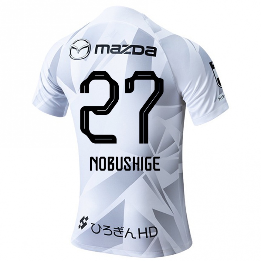 Kids Football Ryojiro Nobushige #27 White Grey Black Away Jersey 2024/25 T-Shirt