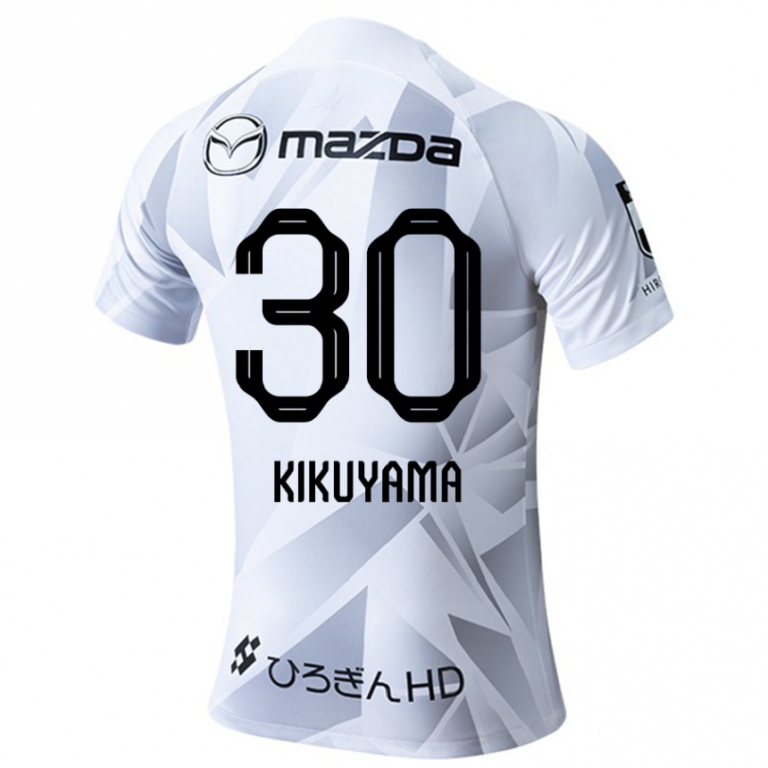 Kids Football Rio Kikuyama #30 White Grey Black Away Jersey 2024/25 T-Shirt