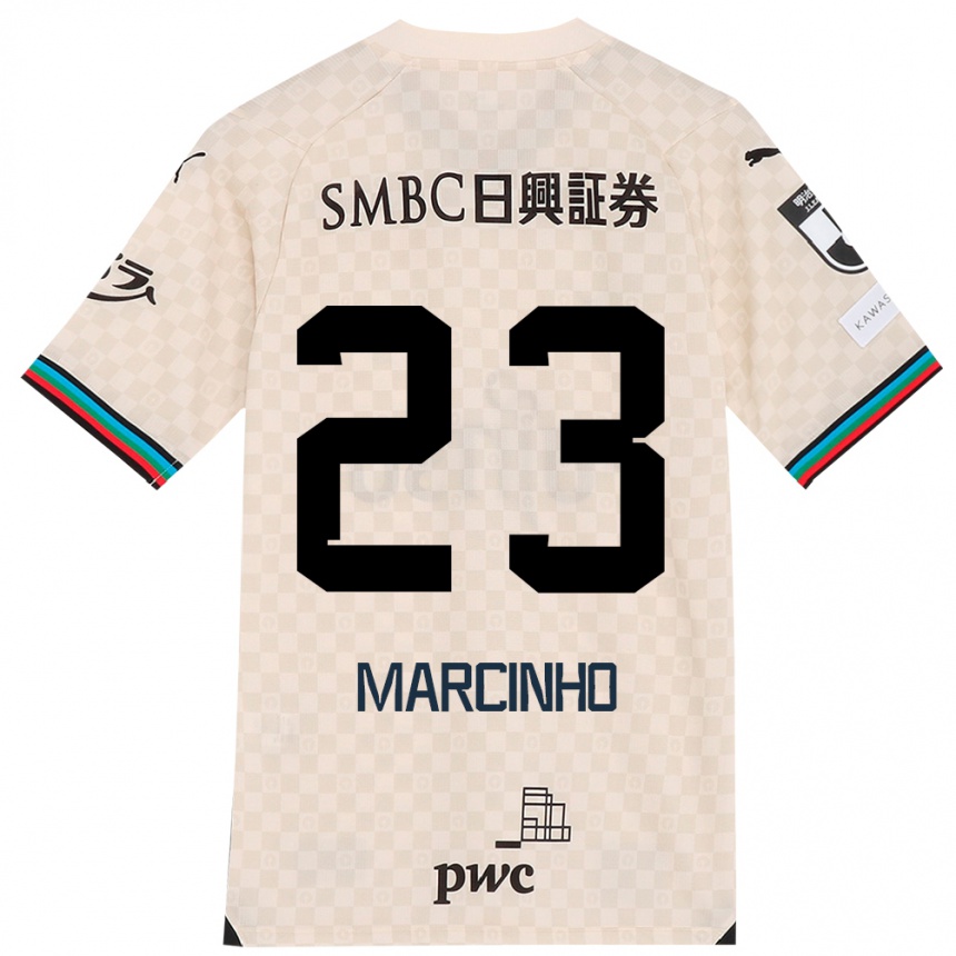 Kids Football Marcinho #23 White Gray Away Jersey 2024/25 T-Shirt