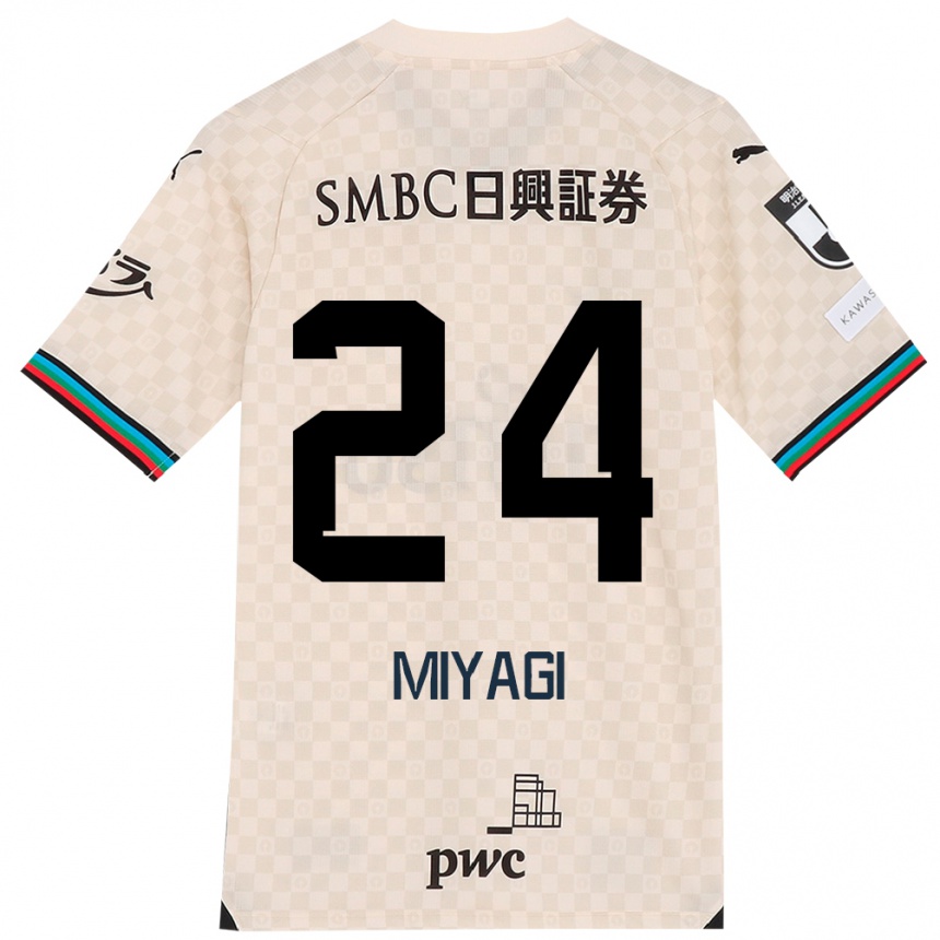 Kids Football Ten Miyagi #24 White Gray Away Jersey 2024/25 T-Shirt