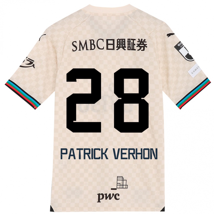 Kids Football Patrick Verhon #28 White Gray Away Jersey 2024/25 T-Shirt