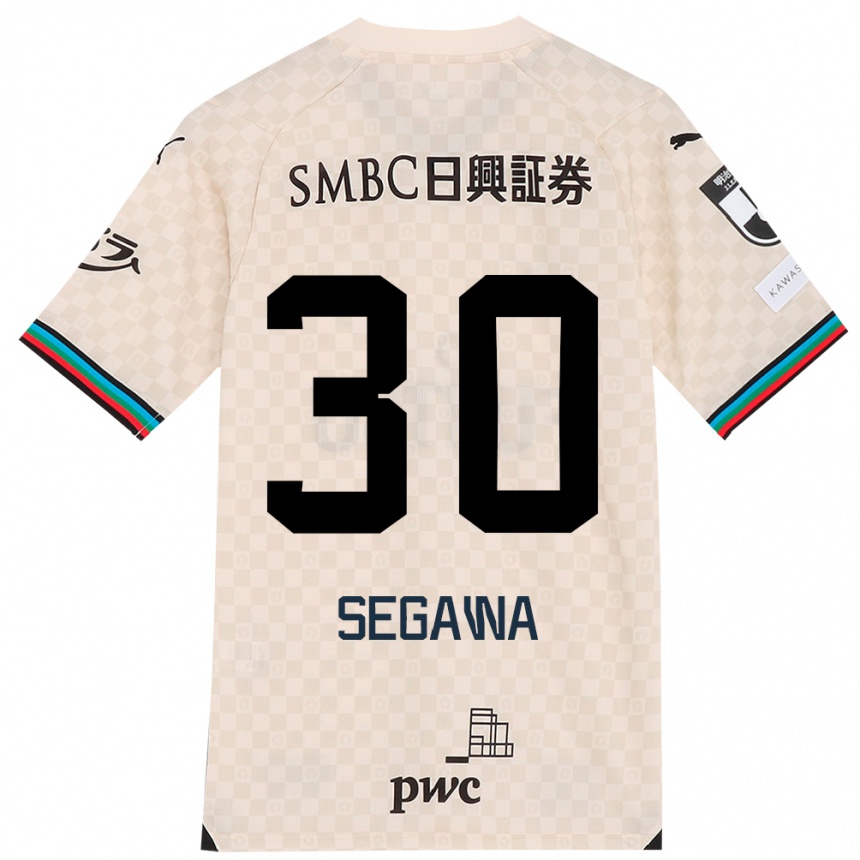 Kids Football Yusuke Segawa #30 White Gray Away Jersey 2024/25 T-Shirt