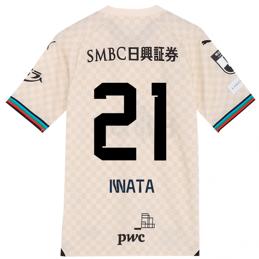 Kids Football Kantaro Iwata #21 White Gray Away Jersey 2024/25 T-Shirt