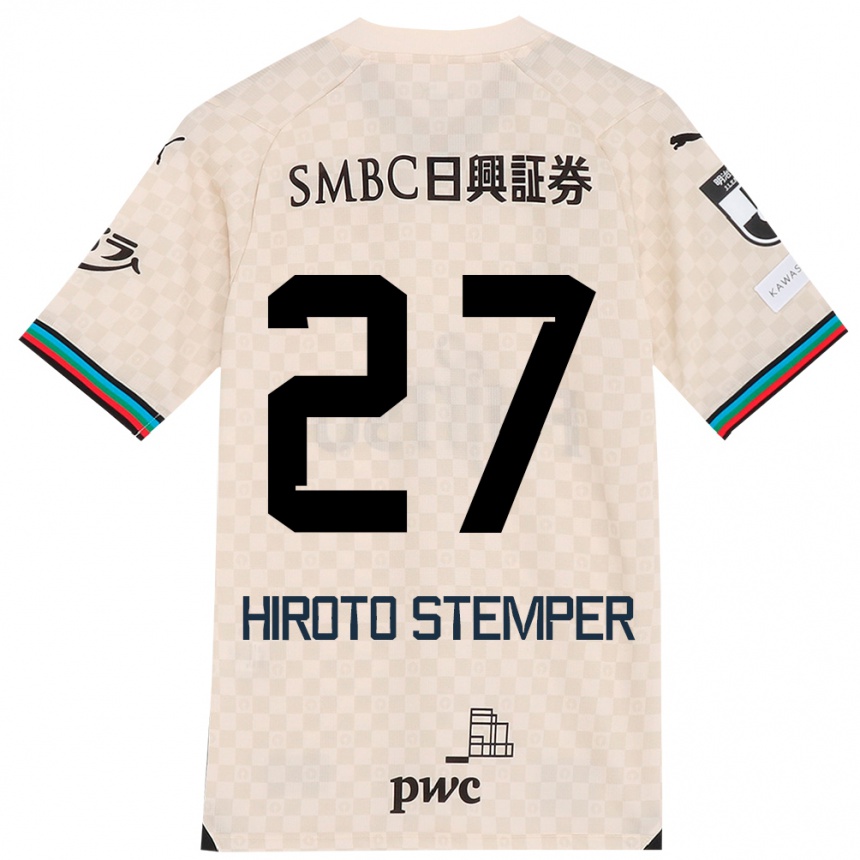 Kids Football Luka Hiroto Stemper #27 White Gray Away Jersey 2024/25 T-Shirt