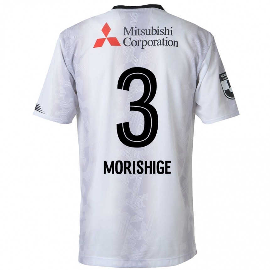 Kids Football Masato Morishige #3 White Black Away Jersey 2024/25 T-Shirt