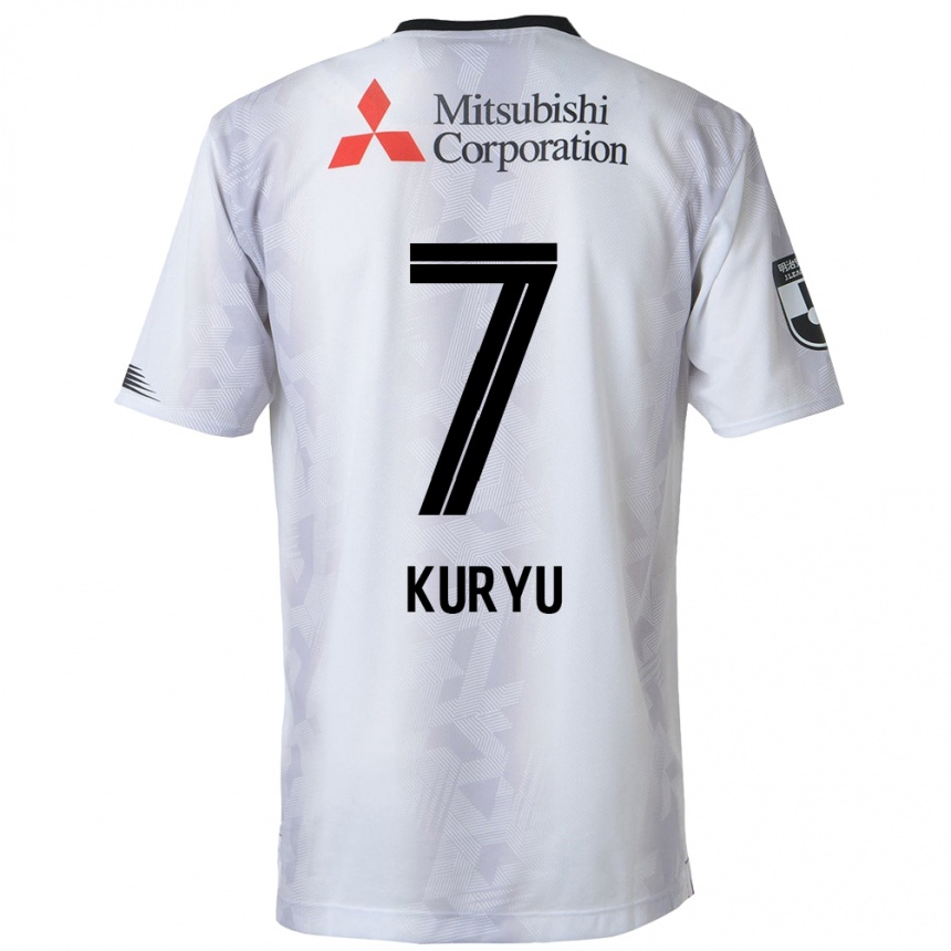 Kids Football Kuryu Matsuki #7 White Black Away Jersey 2024/25 T-Shirt