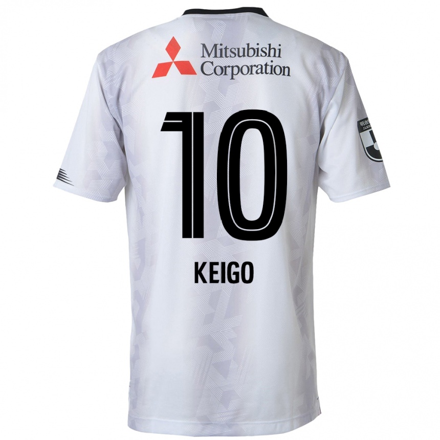 Kids Football Keigo Higashi #10 White Black Away Jersey 2024/25 T-Shirt