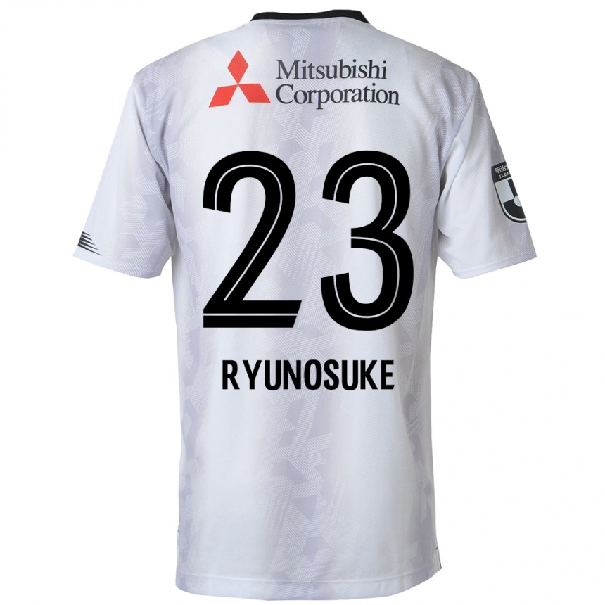 Kids Football Ryunosuke Sato #23 White Black Away Jersey 2024/25 T-Shirt