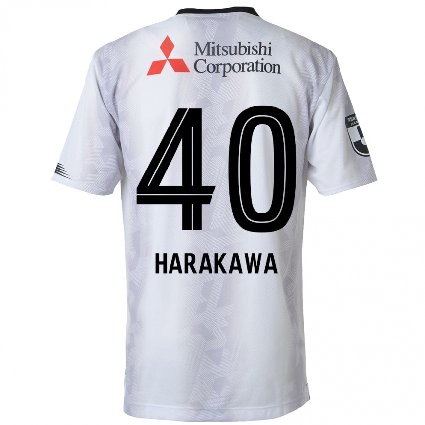 Kids Football Riki Harakawa #40 White Black Away Jersey 2024/25 T-Shirt