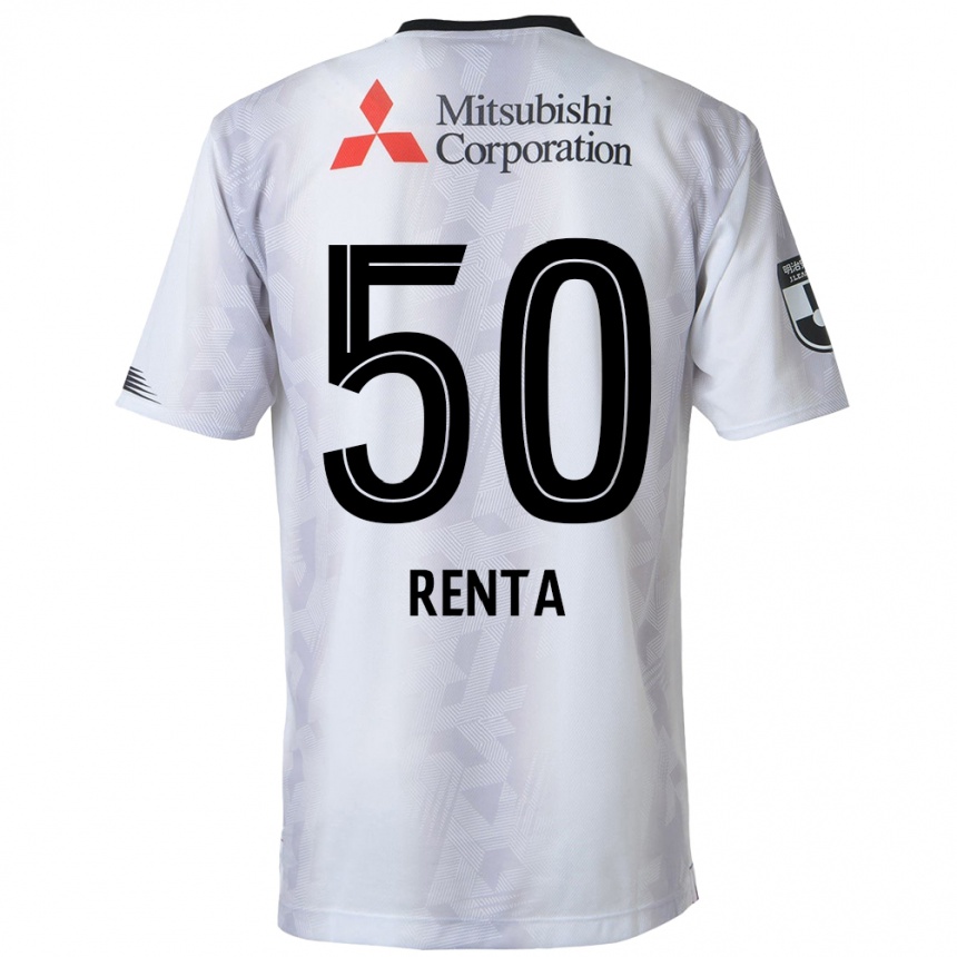 Kids Football Renta Higashi #50 White Black Away Jersey 2024/25 T-Shirt