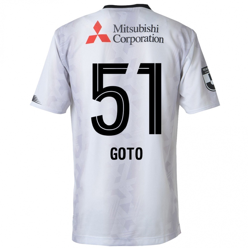 Kids Football Wataru Goto #51 White Black Away Jersey 2024/25 T-Shirt