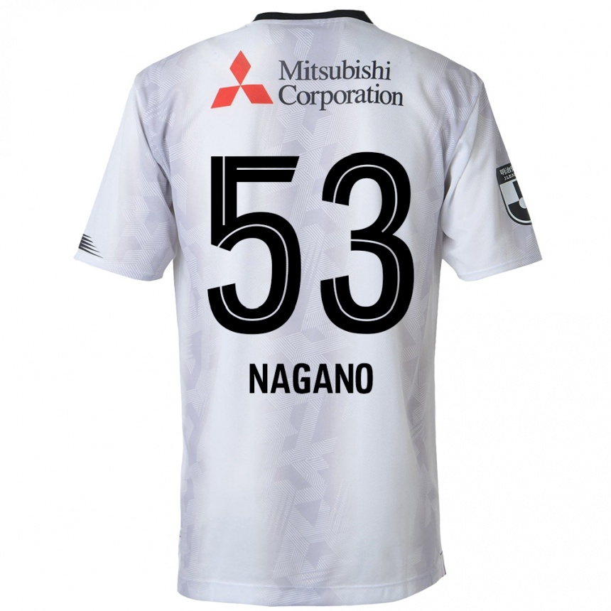 Kids Football Shuto Nagano #53 White Black Away Jersey 2024/25 T-Shirt