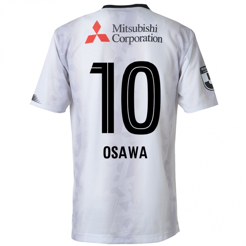 Kids Football Shuzo Osawa #10 White Black Away Jersey 2024/25 T-Shirt