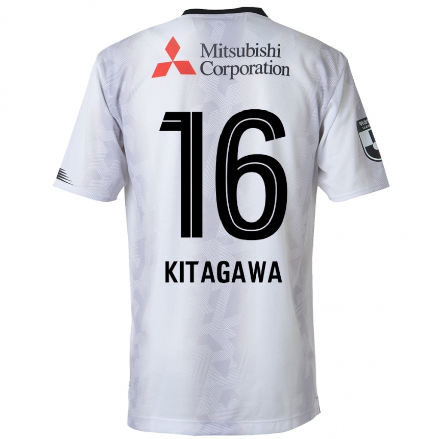 Kids Football Rento Kitagawa #16 White Black Away Jersey 2024/25 T-Shirt