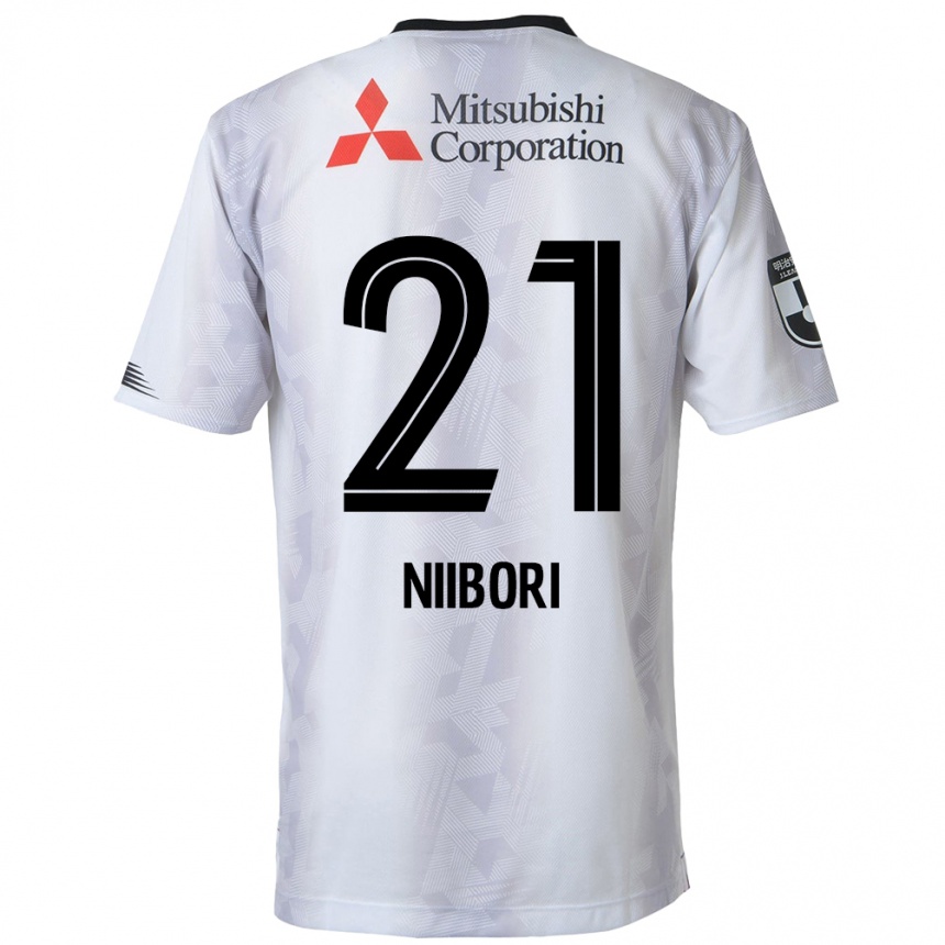 Kids Football Keita Niibori #21 White Black Away Jersey 2024/25 T-Shirt