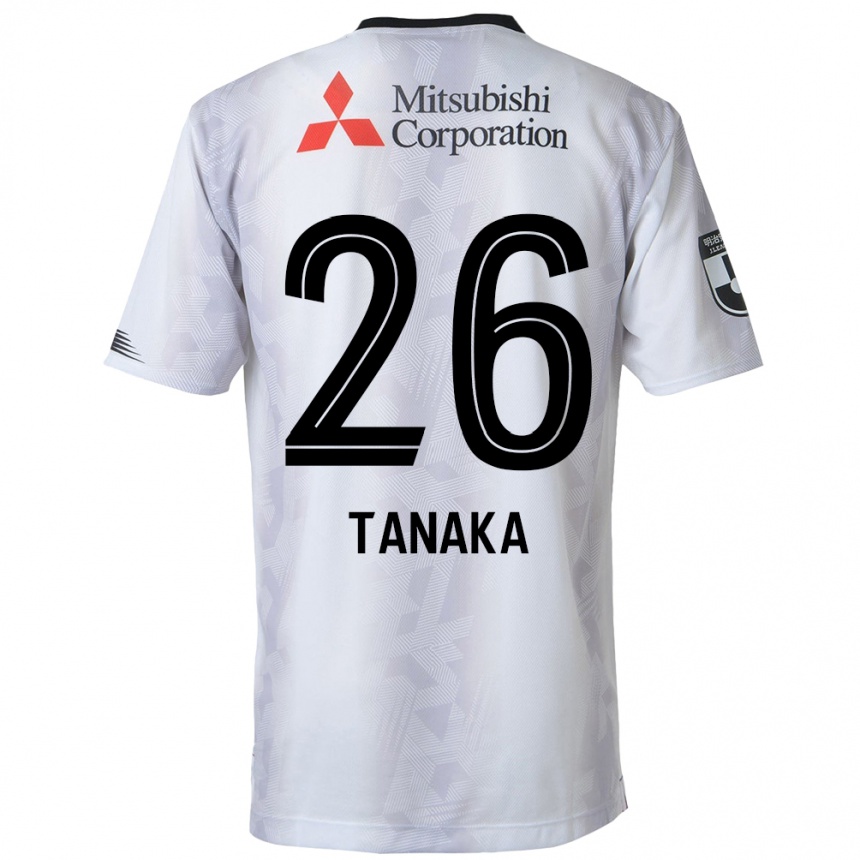 Kids Football Haruto Tanaka #26 White Black Away Jersey 2024/25 T-Shirt