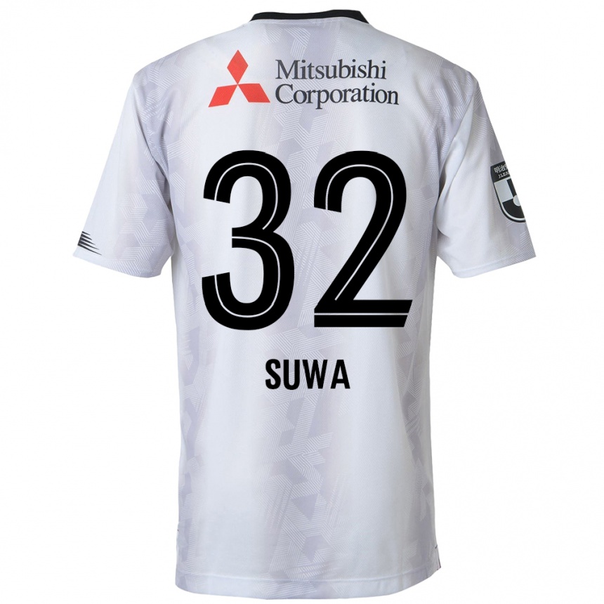 Kids Football Keita Suwa #32 White Black Away Jersey 2024/25 T-Shirt