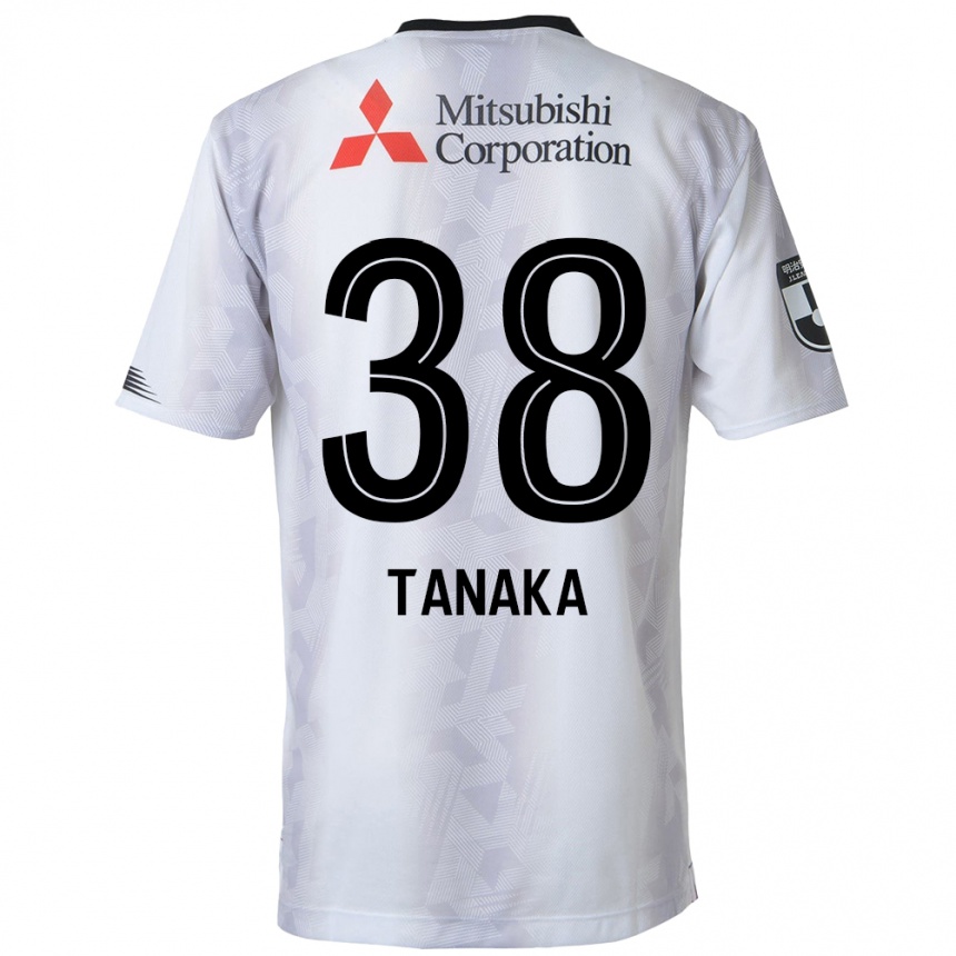 Kids Football Kio Tanaka #38 White Black Away Jersey 2024/25 T-Shirt