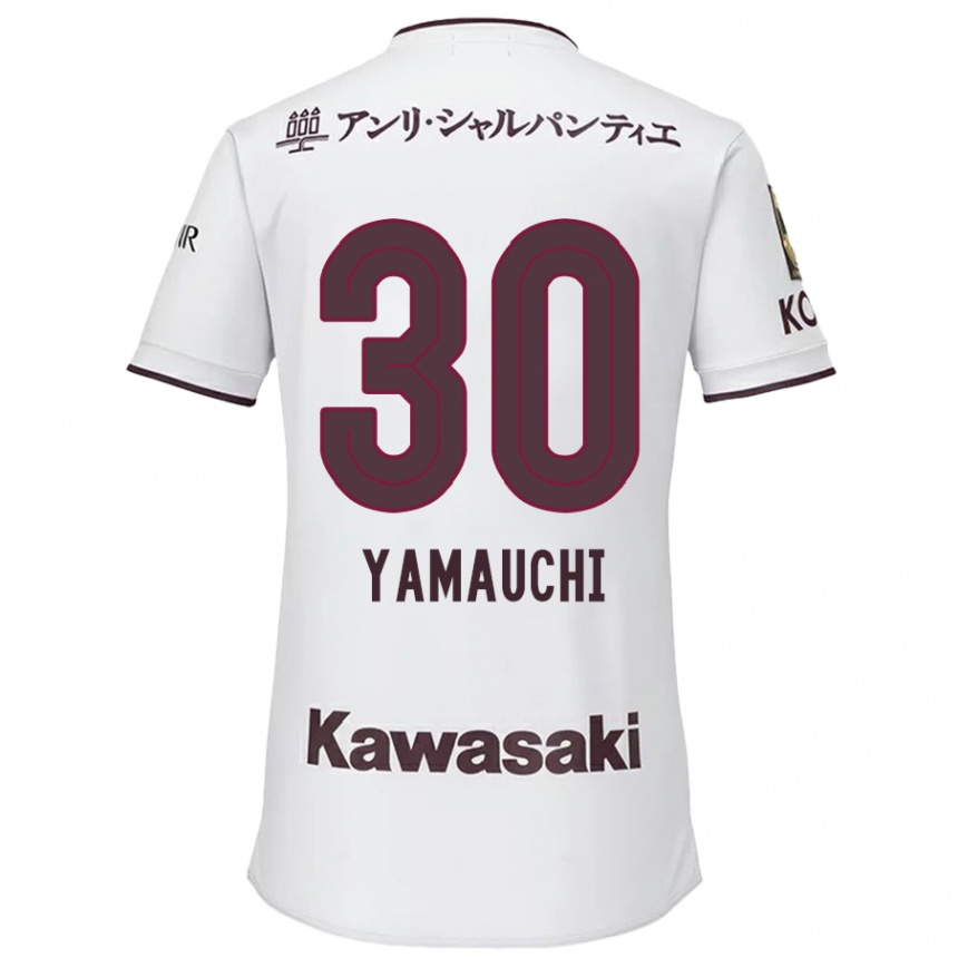 Kids Football Kakeru Yamauchi #30 White Red Away Jersey 2024/25 T-Shirt