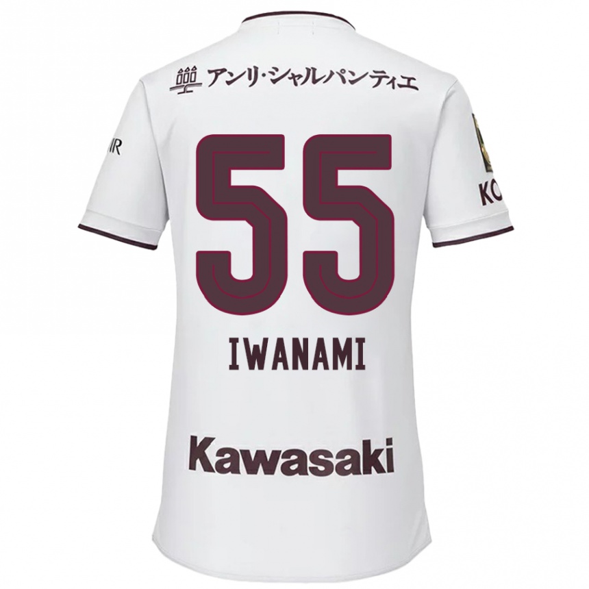 Kids Football Takuya Iwanami #55 White Red Away Jersey 2024/25 T-Shirt