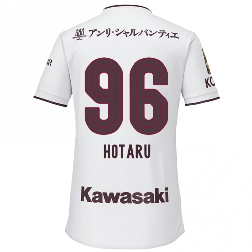 Kids Football Hotaru Yamaguchi #96 White Red Away Jersey 2024/25 T-Shirt